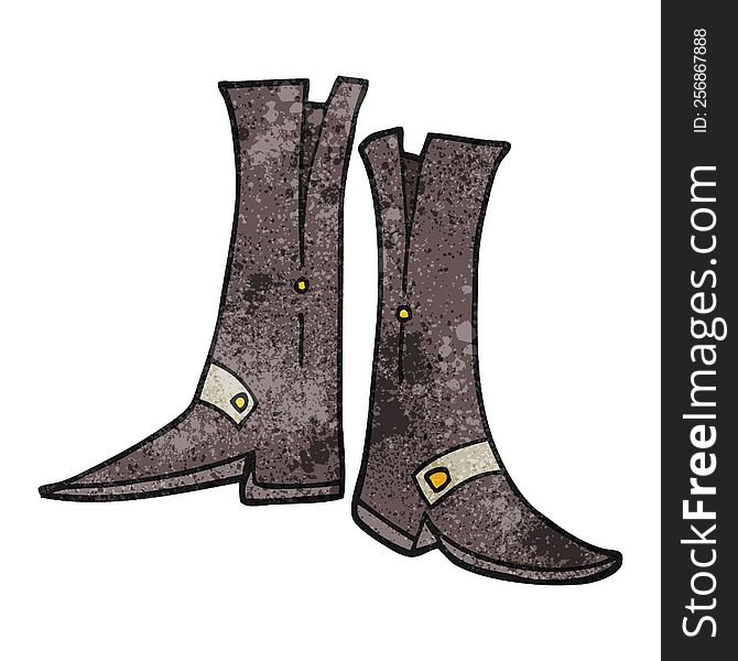 freehand textured cartoon boots