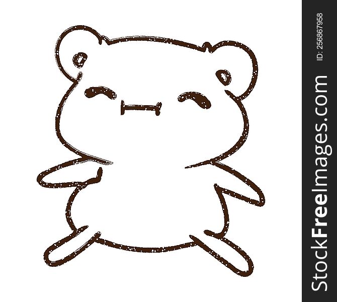 Bear Cub Charcoal Drawing