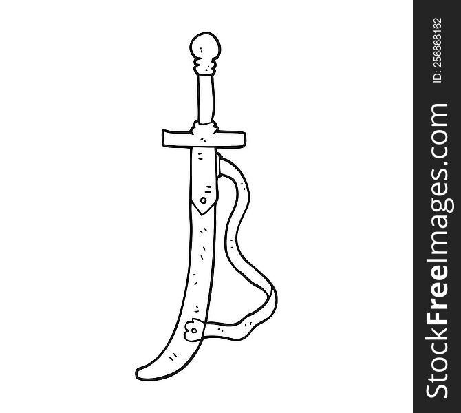 Black And White Cartoon Sword