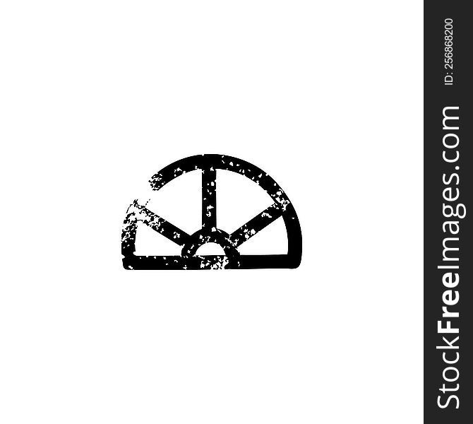 protractor math equipment distressed icon symbol