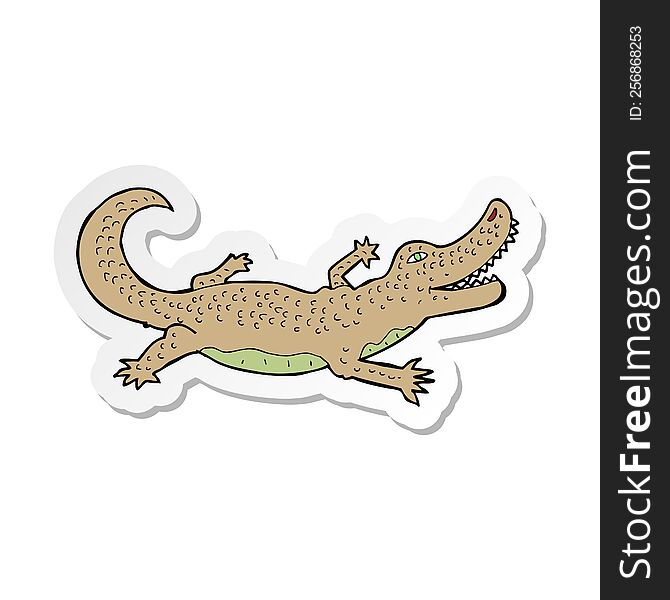 Sticker Of A Cartoon Crocodile