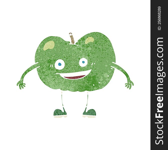 Cartoon Happy Apple Character