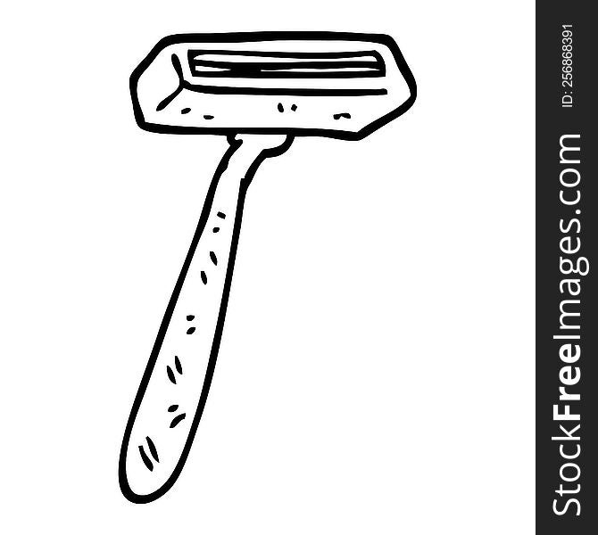 black and white cartoon disposable razor