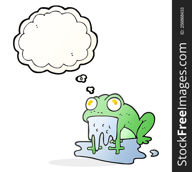 freehand drawn thought bubble cartoon gross little frog