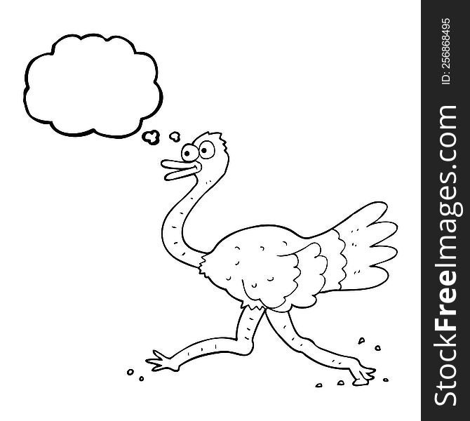 thought bubble cartoon ostrich