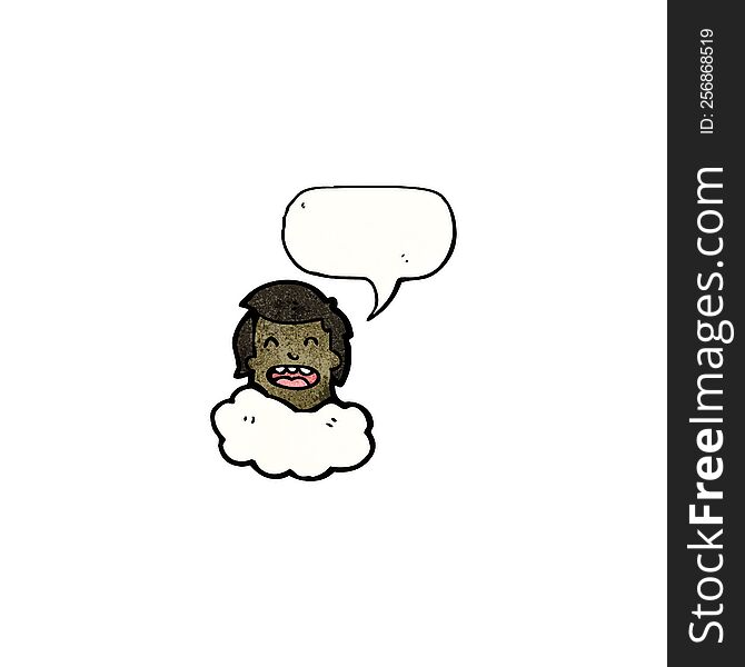 head in clouds cartoon man