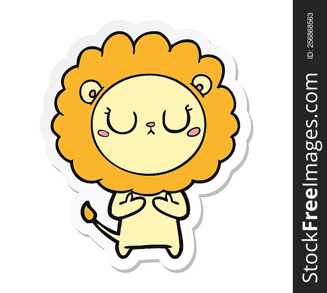 Sticker Of A Cartoon Lion