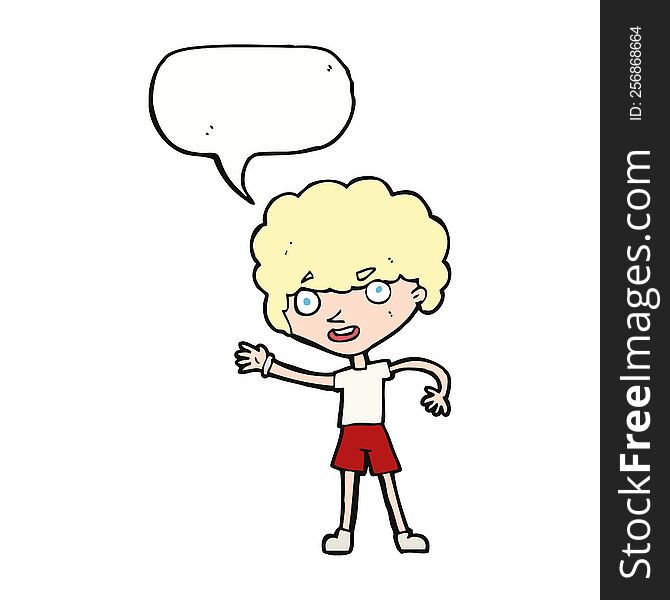 Cartoon Sporty Person With Speech Bubble