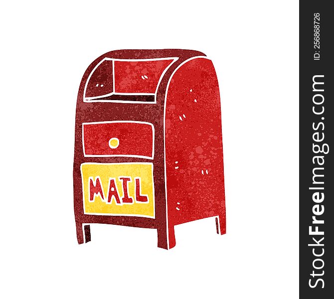 freehand retro cartoon mail box