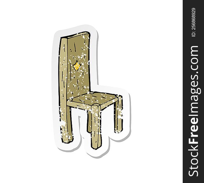 retro distressed sticker of a cartoon old chair