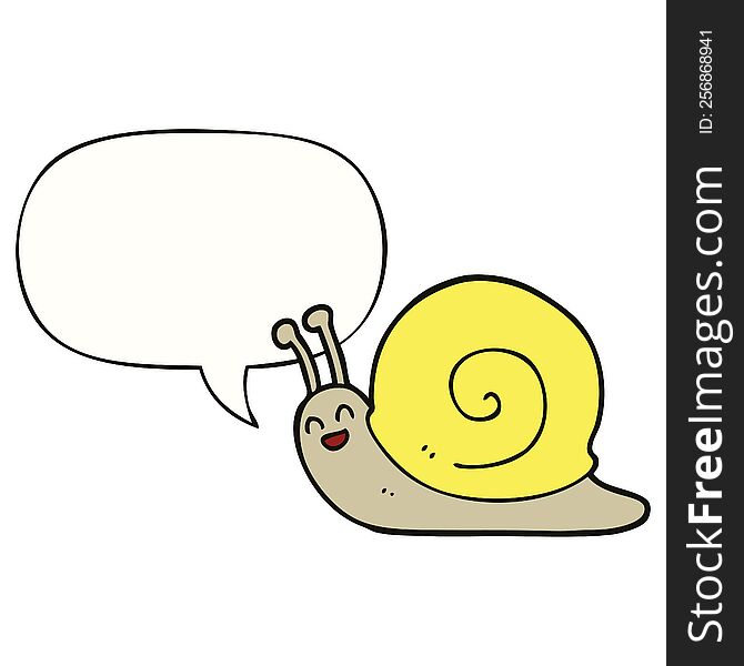 cartoon snail with speech bubble. cartoon snail with speech bubble