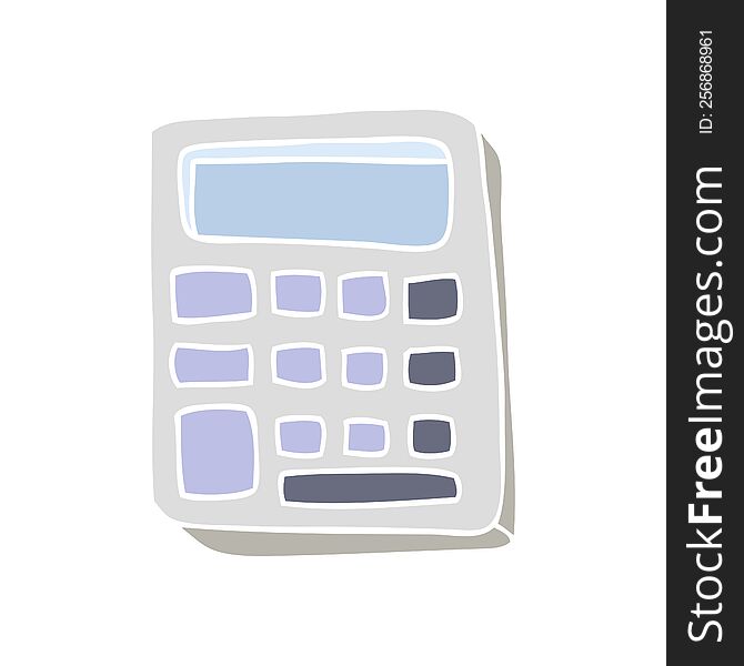 flat color style cartoon calculator