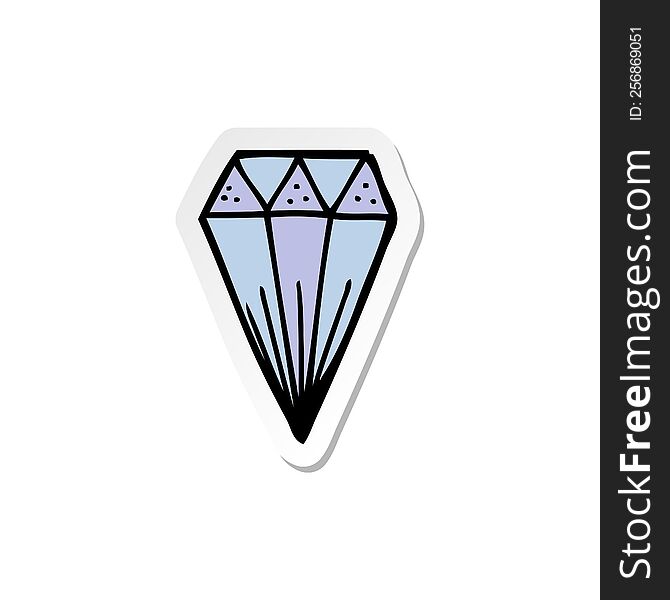 Sticker Of A Cartoon Diamond Symbol