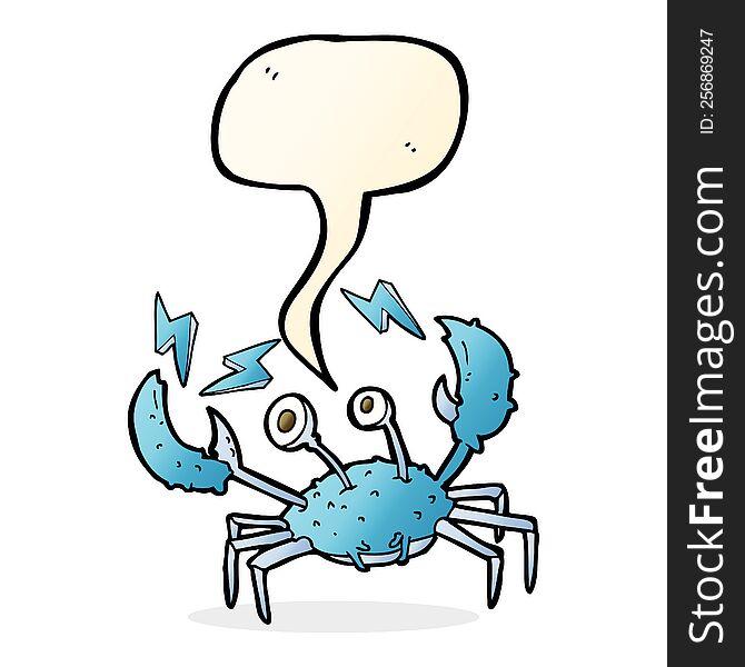 cartoon crab with speech bubble