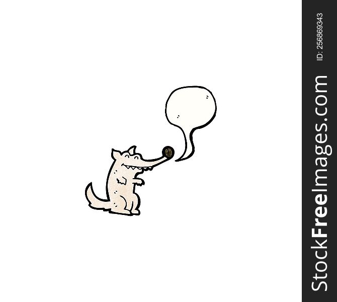 Little Wolf With Speech Bubble Cartoon