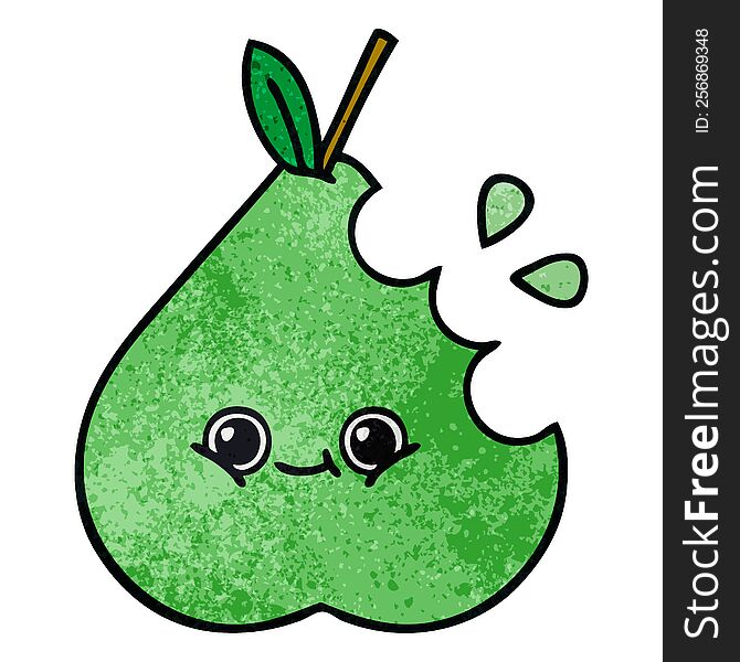 retro grunge texture cartoon pear