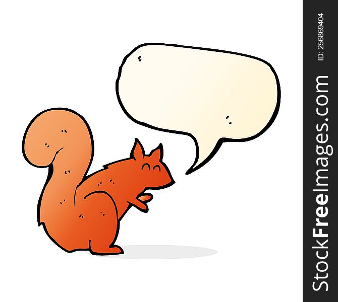 cartoon red squirrel with speech bubble