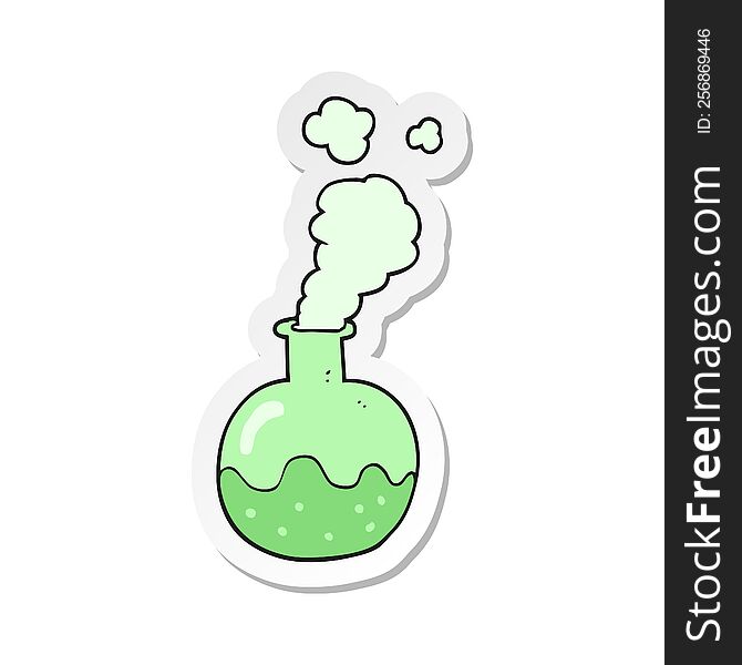 Sticker Of A Cartoon Chemical Reaction