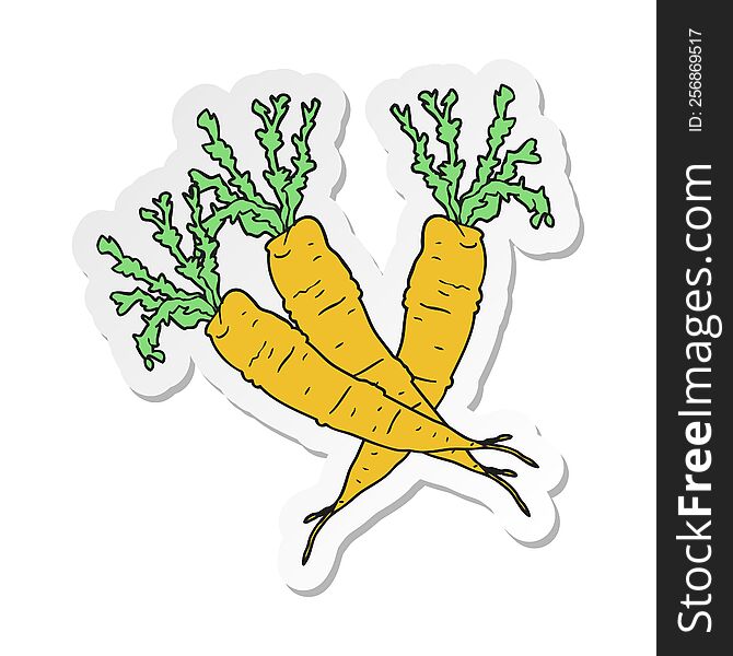 sticker of a cartoon carrots