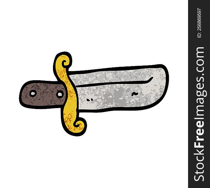 grunge textured illustration cartoon small dagger
