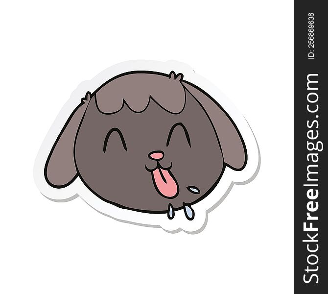 sticker of a cartoon dog face