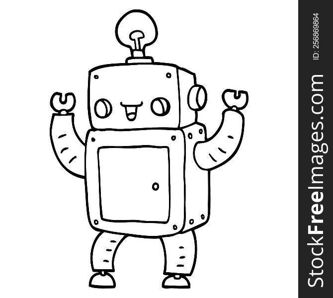 Cartoon Happy Robot