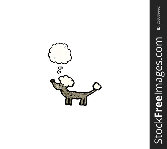 Cartoon Poodle With Thought Bubble