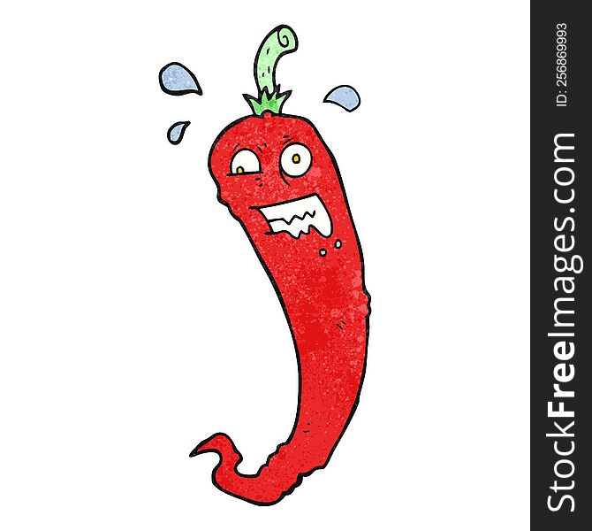 Hot Chilli Pepper Textured Cartoon
