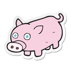 Sticker Of A Cartoon Piglet Stock Image