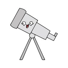 Cute Cartoon Telescope Royalty Free Stock Images