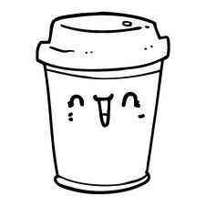 Cartoon Take Out Coffee Stock Photography
