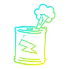 Cold Gradient Line Drawing Cartoon Fizzy Drinks Can Stock Image
