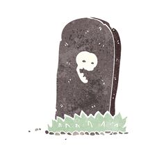 Cartoon Spooky Grave Stock Photo