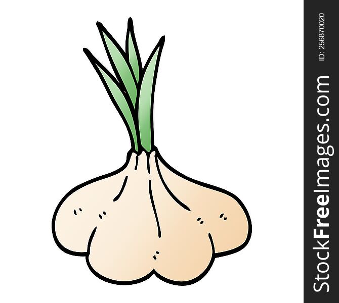 cartoon doodle garlic bulb