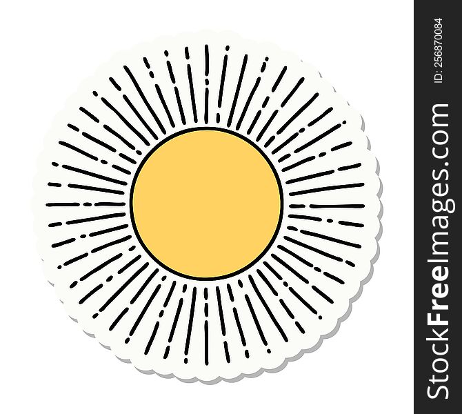 Tattoo Style Sticker Of A Sun