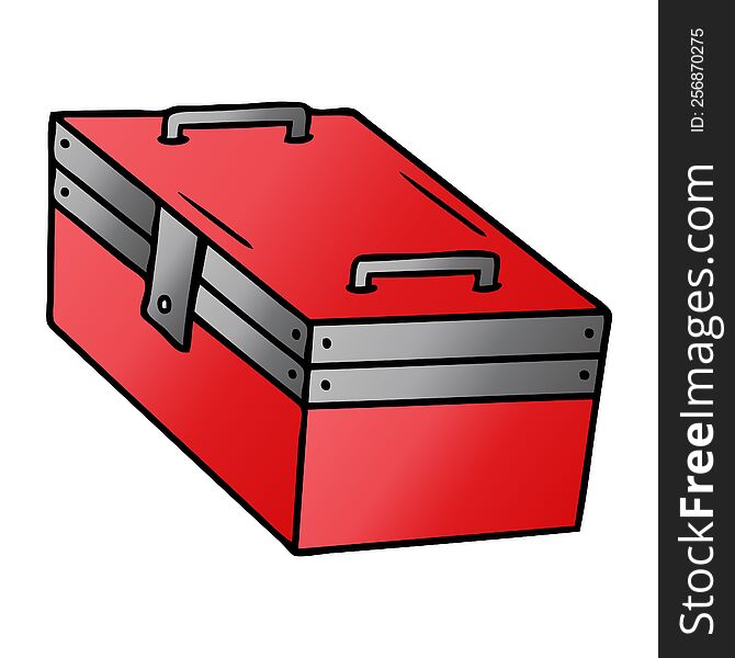 hand drawn gradient cartoon doodle of a metal tool box