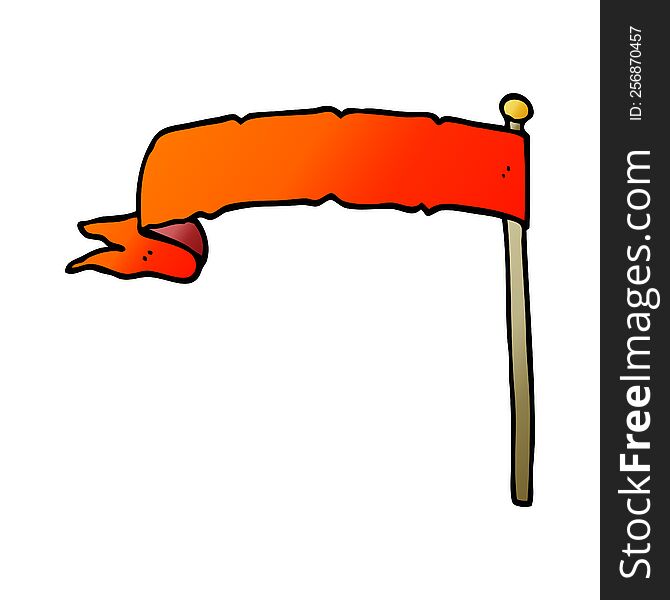 Cartoon Doodle Waving Flag