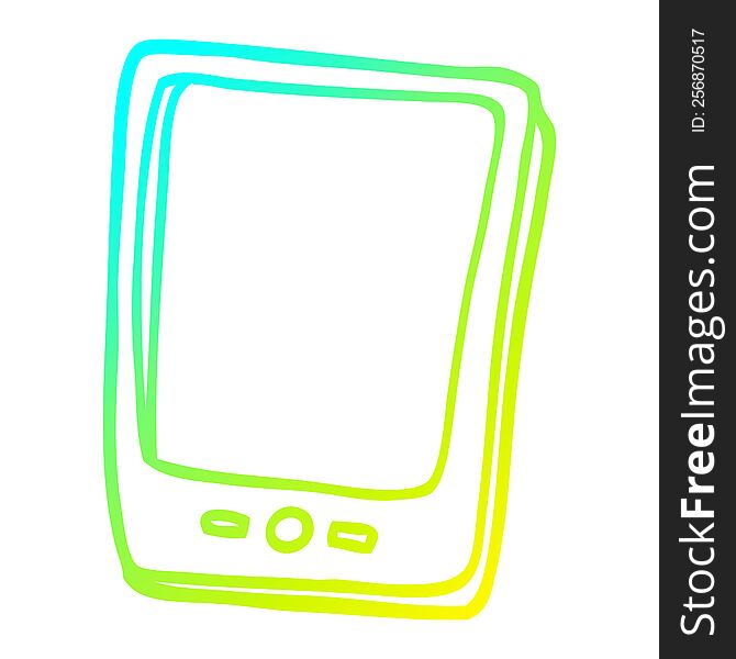 cold gradient line drawing of a cartoon modern mobile