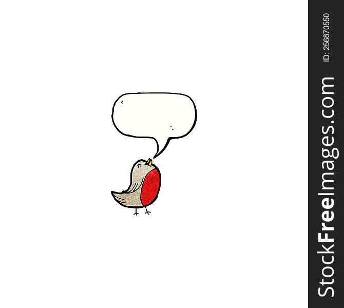 Robin With Speech Bubble Cartoon