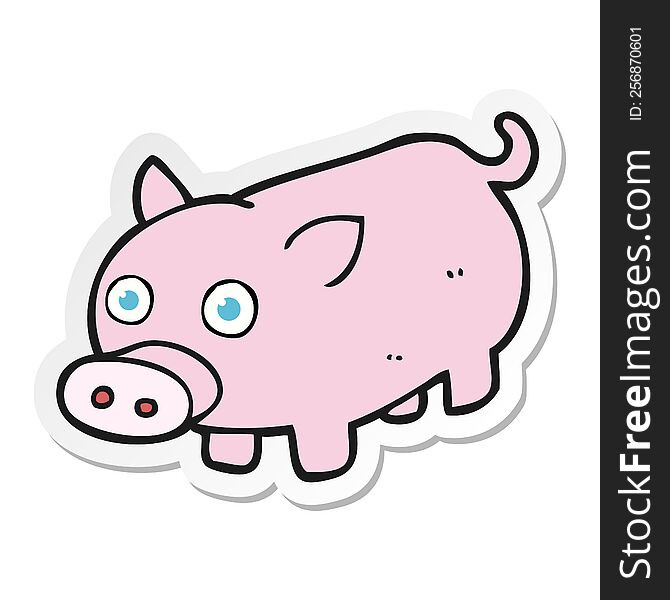 sticker of a cartoon piglet