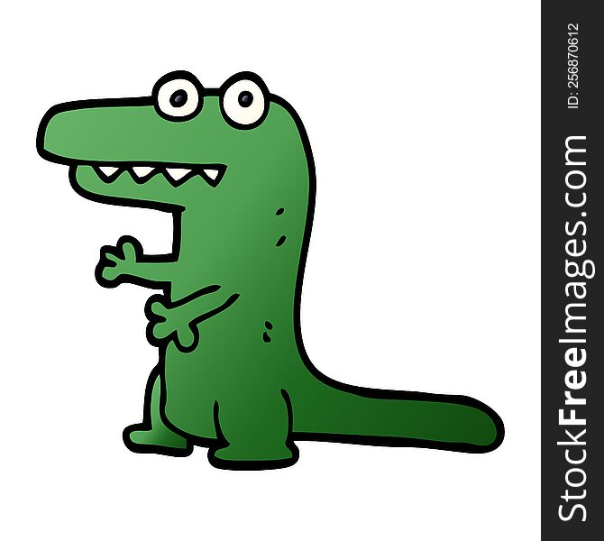 cartoon doodle crazy alligator