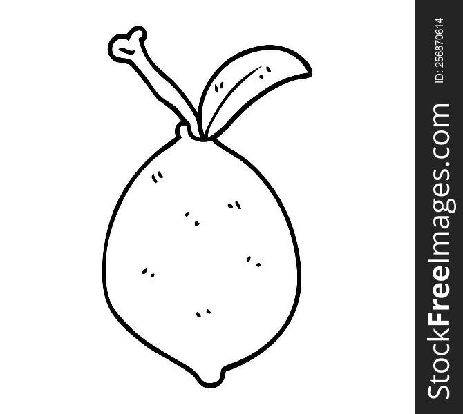 Line Drawing Cartoon Organic Lemon
