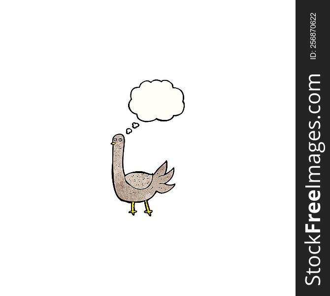 Cartoon Funny Bird With Thought Bubble