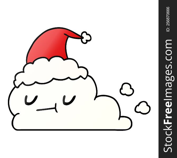 Christmas Gradient Cartoon Of Kawaii Cloud