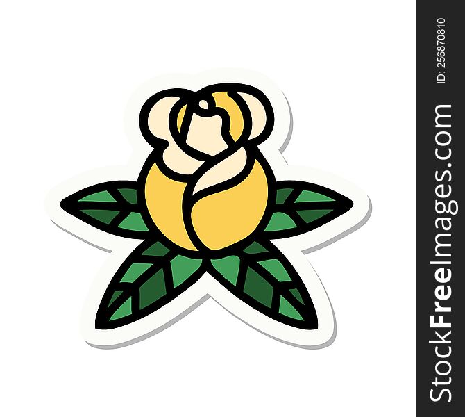 Tattoo Style Sticker Of A Single Rose