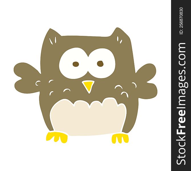 flat color illustration of owl. flat color illustration of owl