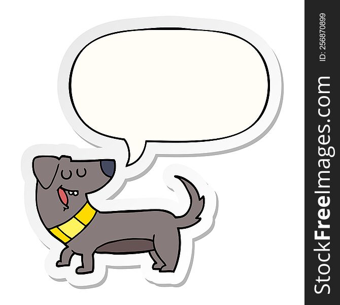 Cartoon Dog And Speech Bubble Sticker