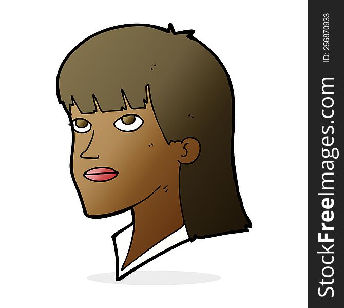 cartoon serious woman