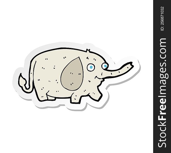 sticker of a cartoon funny little elephant