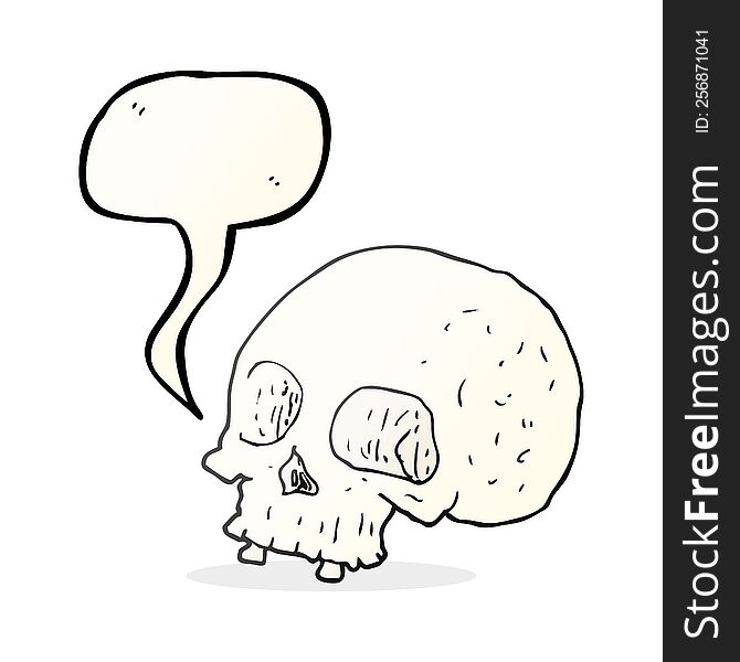 Speech Bubble Cartoon Old Skull